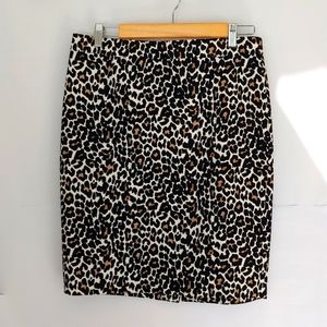 J Crew pencil skirt, leopard, sz 4